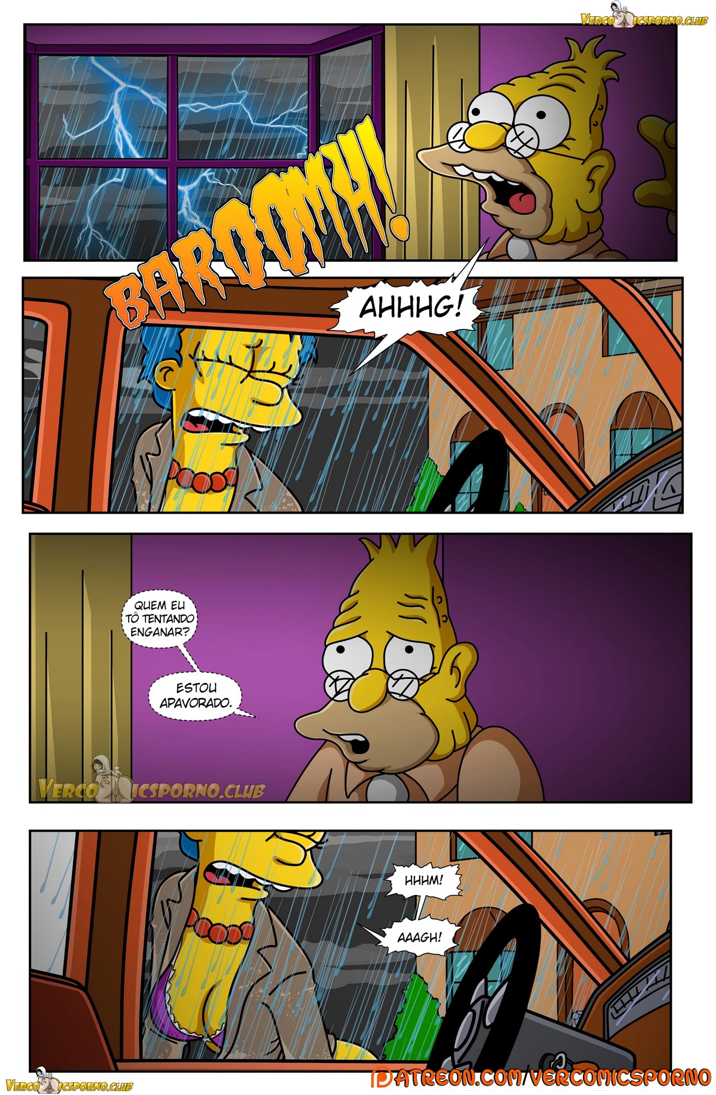 Vovô Simpson tarado espiando a Marge Simpson Hentai